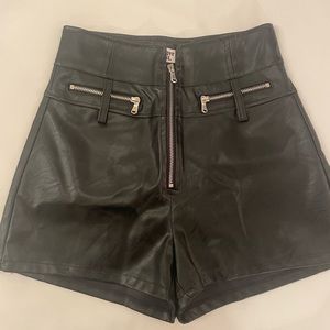 Tiger Mist leather shorts